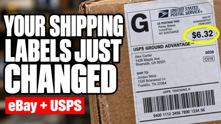 eBay Ground Advantage rates changed: USPS shipping label with the postage price circled